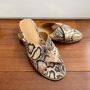 Franco Sarto Snakeskin Print Slide Sandals